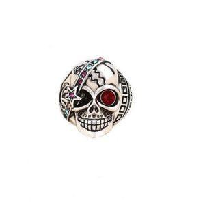 New Multi Stone Pirate Skull Ring
